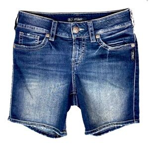 Silver Suki Stretch Denim Midi Short